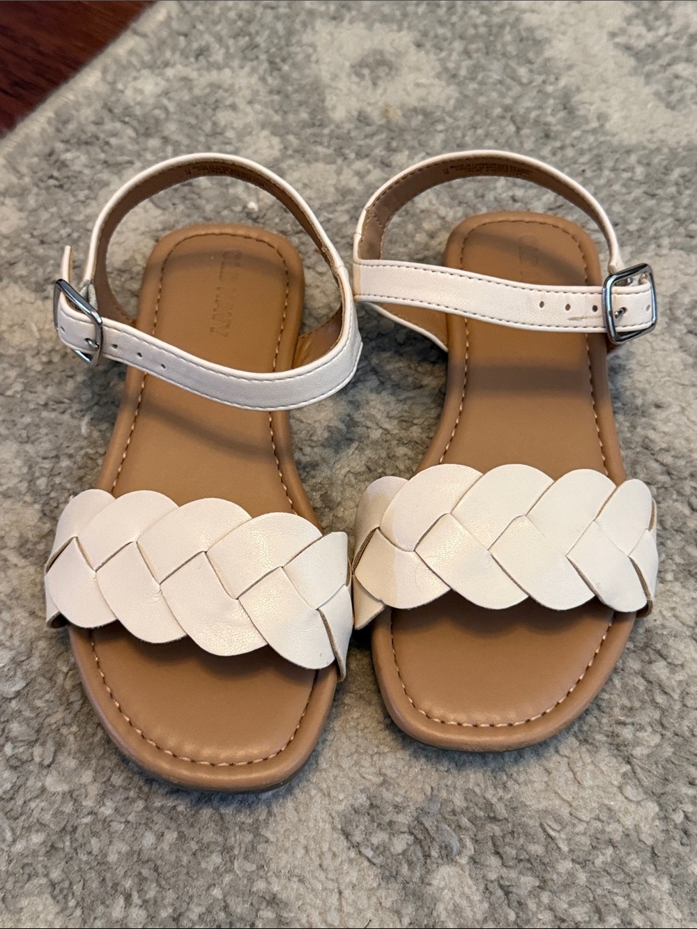 Old Navy Girls White Braided Strap Sandals